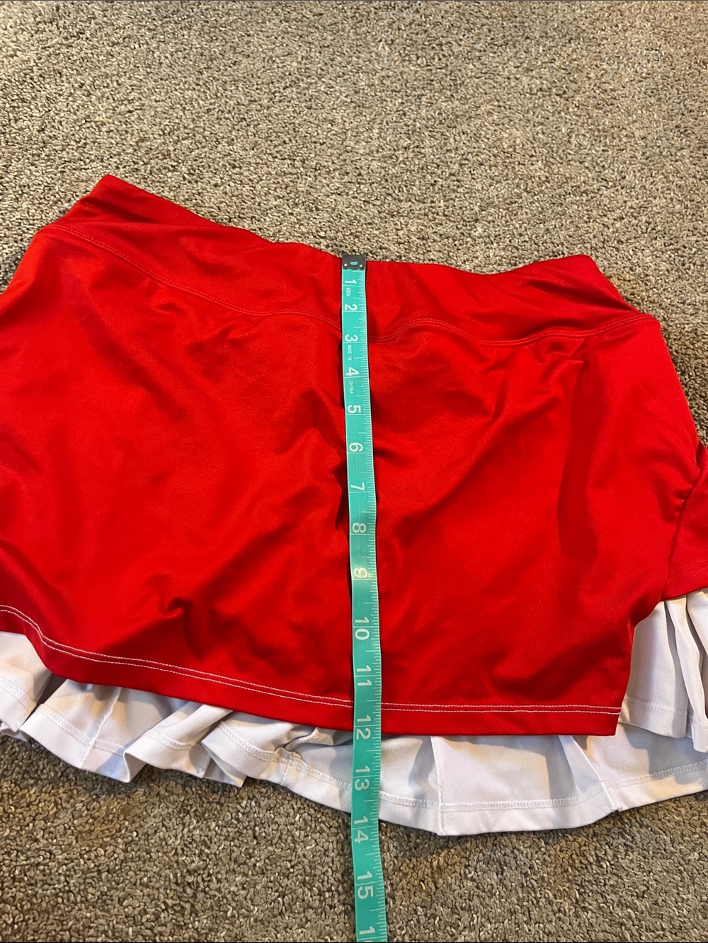 DUC SPORT szM Red White Pleated seat Tennis Skort Left Botton Load Pocket - Picture 7 of 9